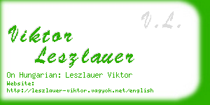 viktor leszlauer business card